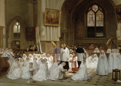 Eerste Communie, 1867 door Theophile Emmanuel Duverger
